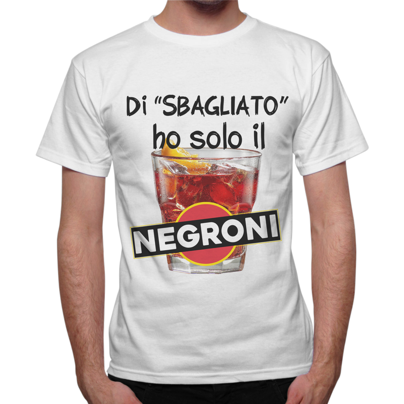 T-Shirt Uomo DI SBAGLIATO HO SOLO IL NEGRONI 1