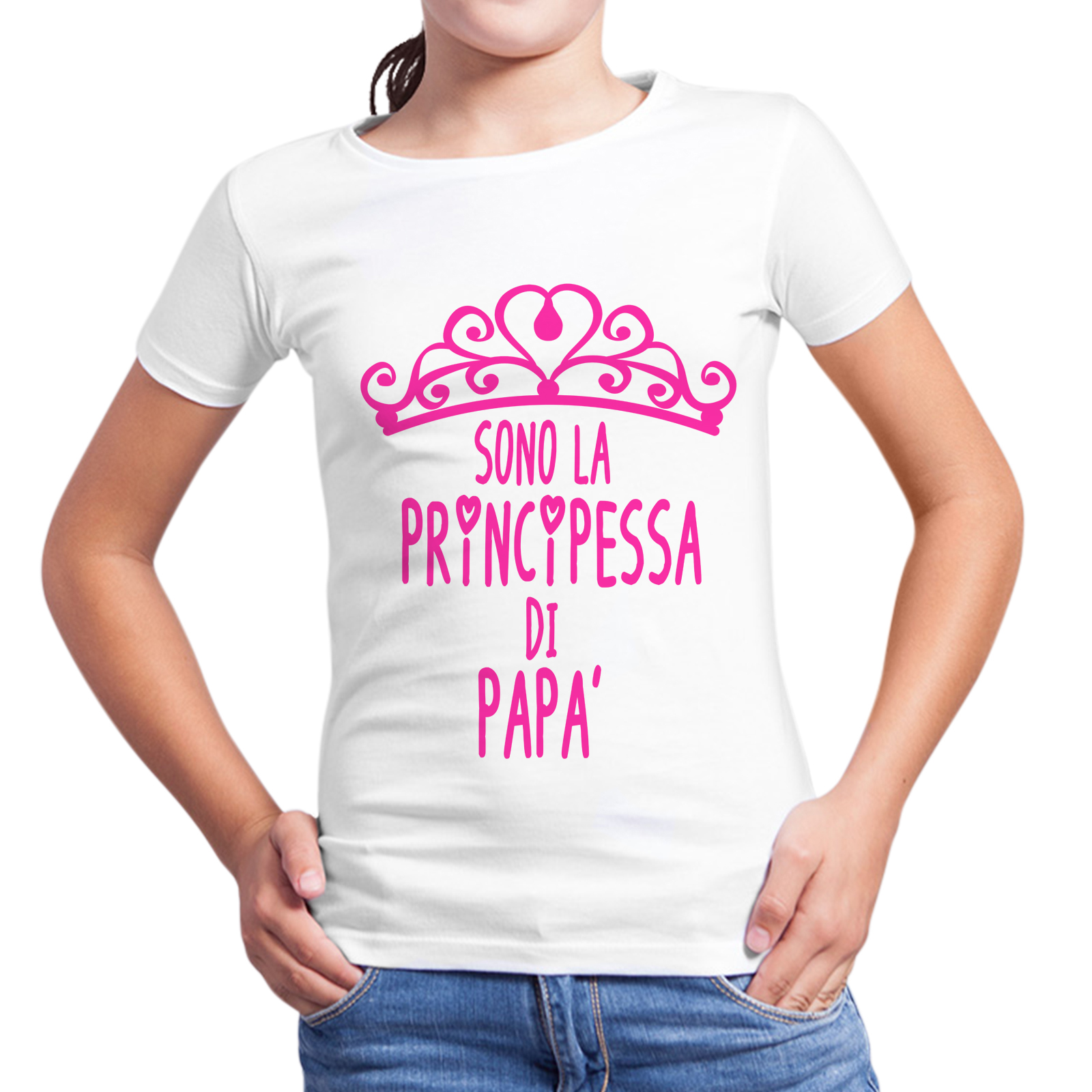 T-Shirt Bambina PRINCIPESSA DI PAPA'