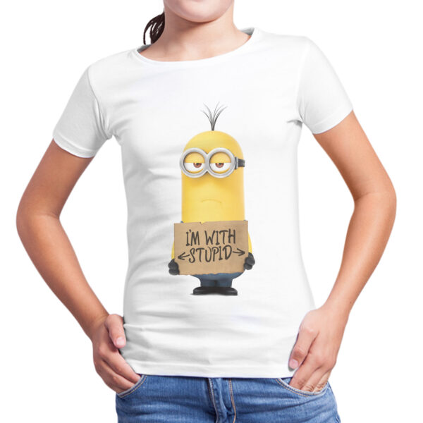 T-Shirt Bambina MINIONS WITH STUPID 1 T-Shirt Bambina MINIONS WITH STUPID