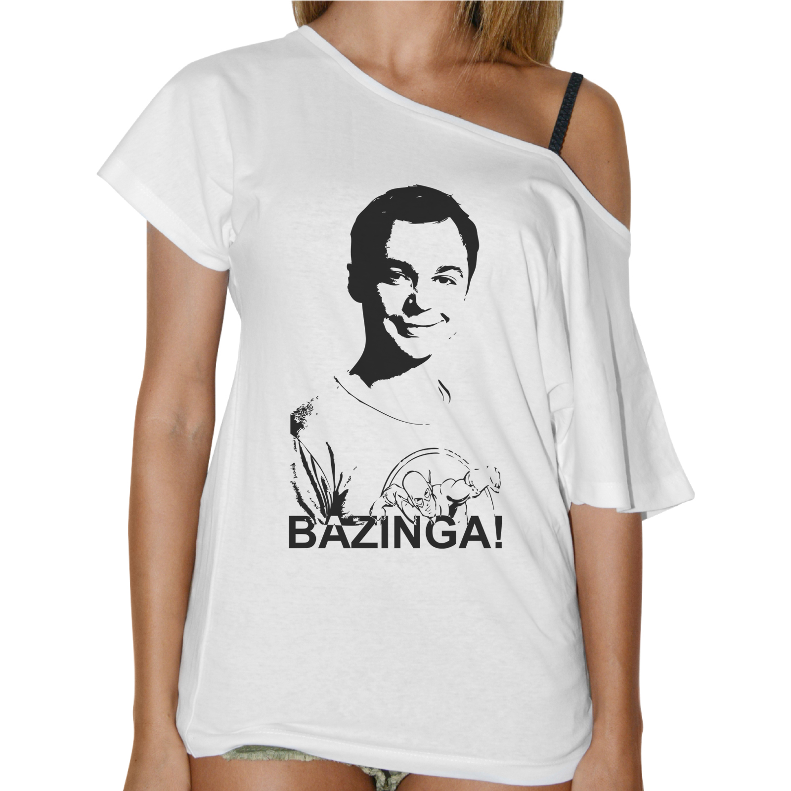 T-Shirt Donna Collo Barca BAZINGA SHELDON