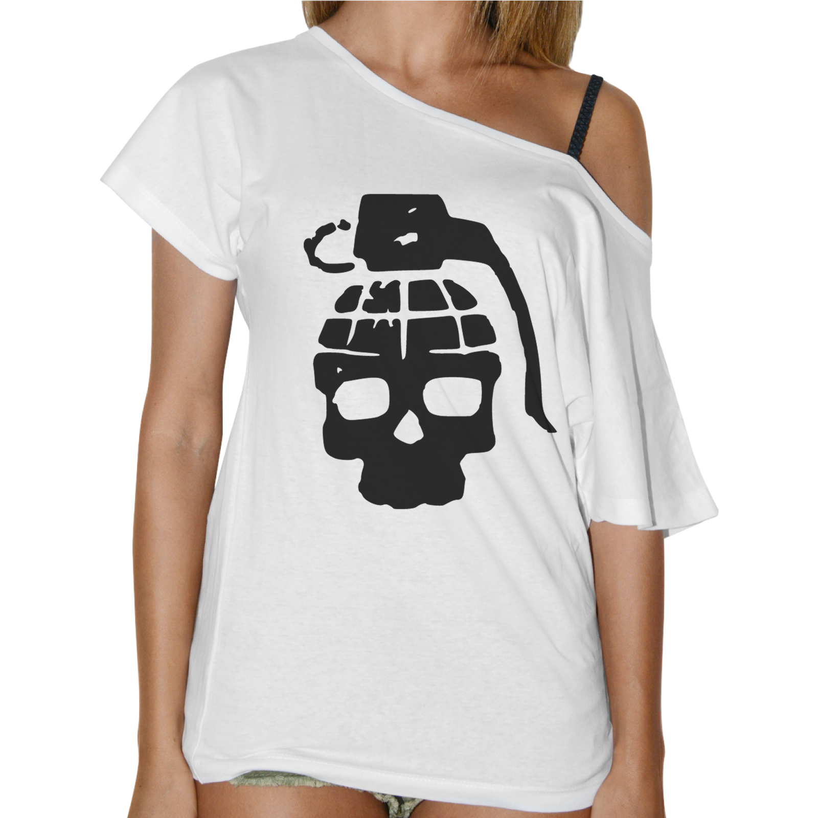T-Shirt Donna Collo Barca SKULL BOMB