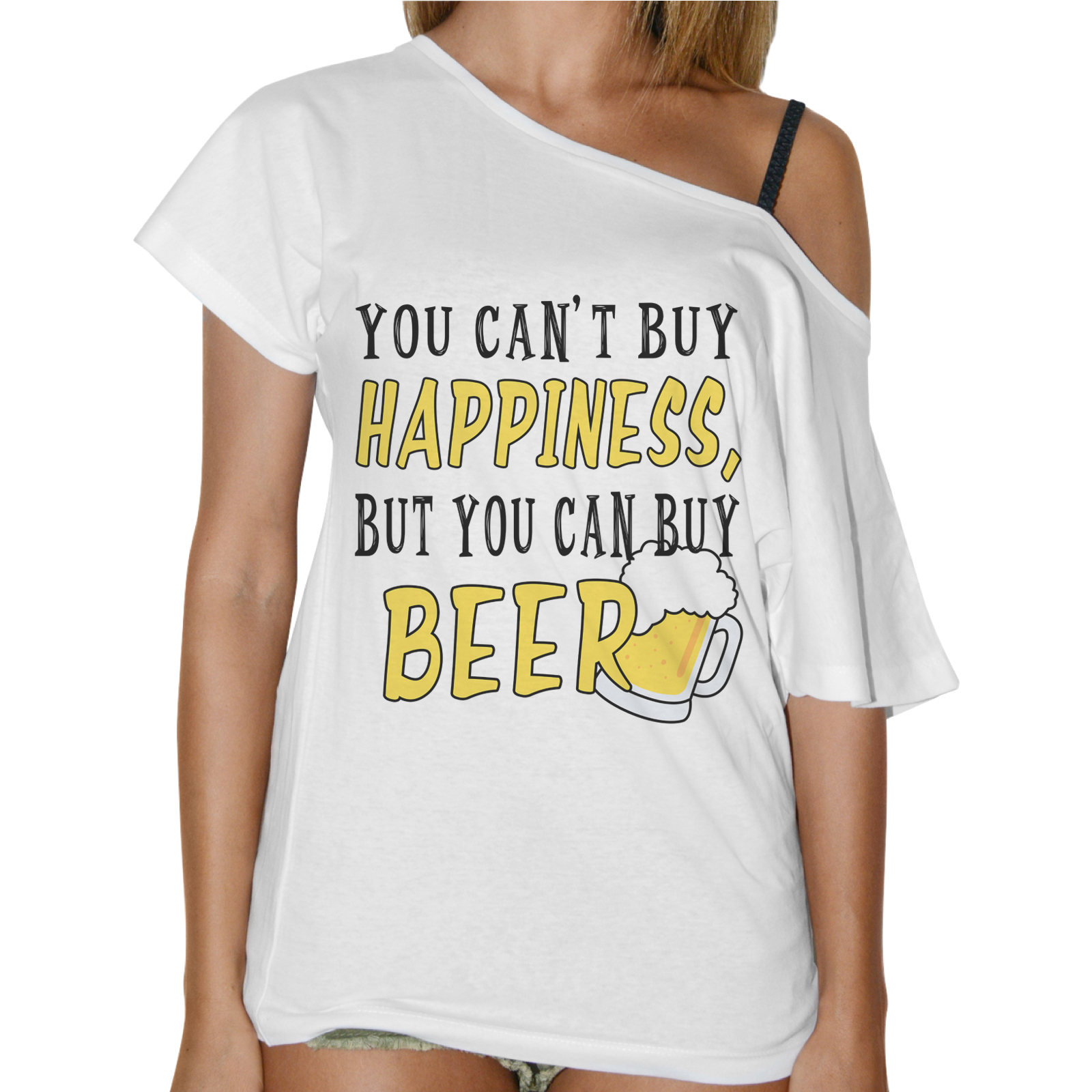 T-Shirt Donna Collo Barca YOU CAN BUY BEER
