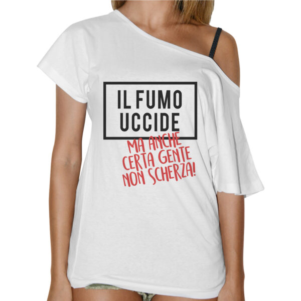 T-Shirt Donna Collo Barca IL FUMO UCCIDE