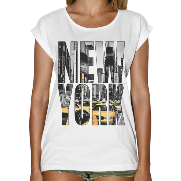 T-Shirt Donna Fashion NEW YORK TAXY 1 T-Shirt Donna Fashion NEW YORK TAXY