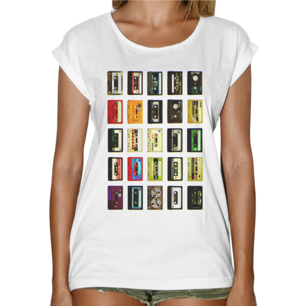 T-Shirt Donna Fashion CASSETTE MULTICOLOR 1 T-Shirt Donna Fashion CASSETTE MULTICOLOR