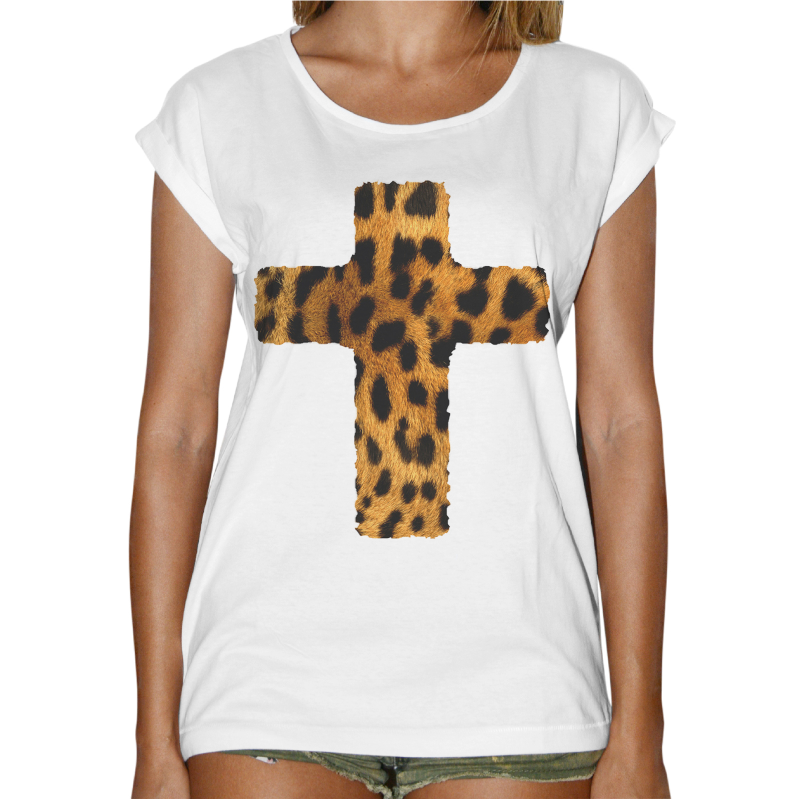 T-Shirt Donna Fashion CROCE LEOPARDATA