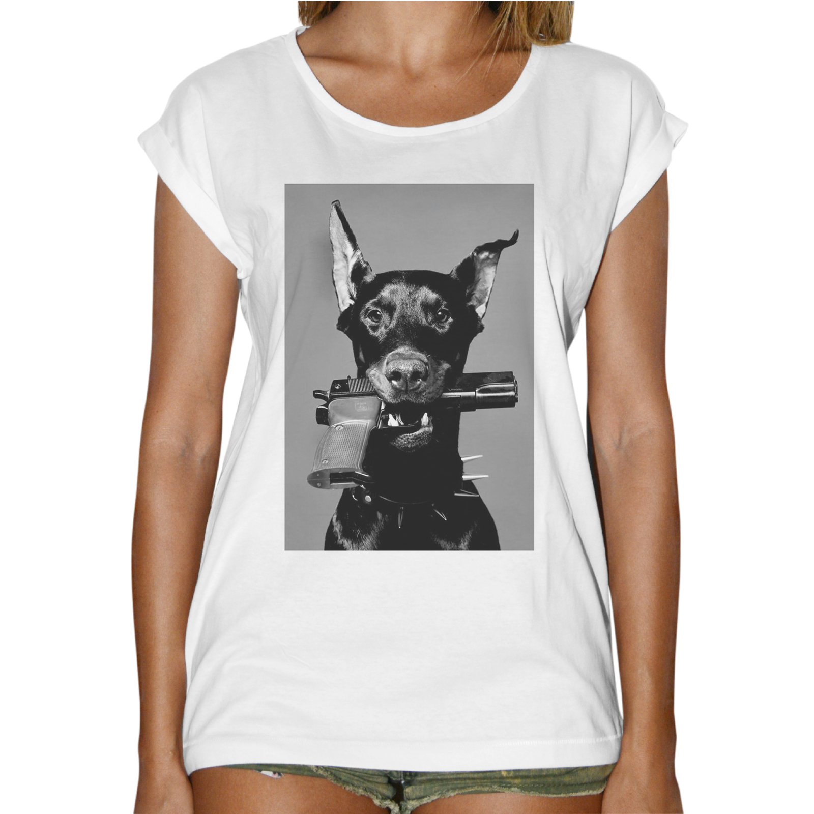 T-Shirt Donna Fashion DOG PISTOL