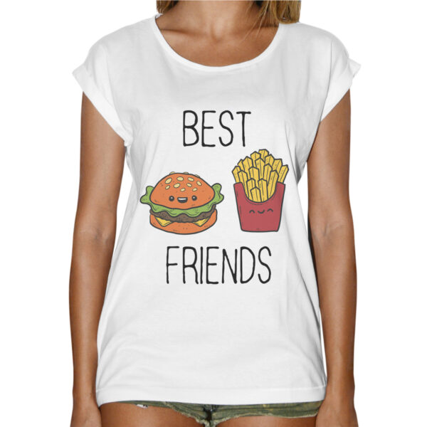 T-Shirt Donna Fashion BEST FRIEND MENU 1 T-Shirt Donna Fashion BEST FRIEND MENU