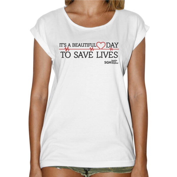 T-Shirt Donna Fashion BEAUTIFUL DAY GREY'S ANATOMY 1 T-Shirt Donna Fashion BEAUTIFUL DAY GREY'S ANATOMY