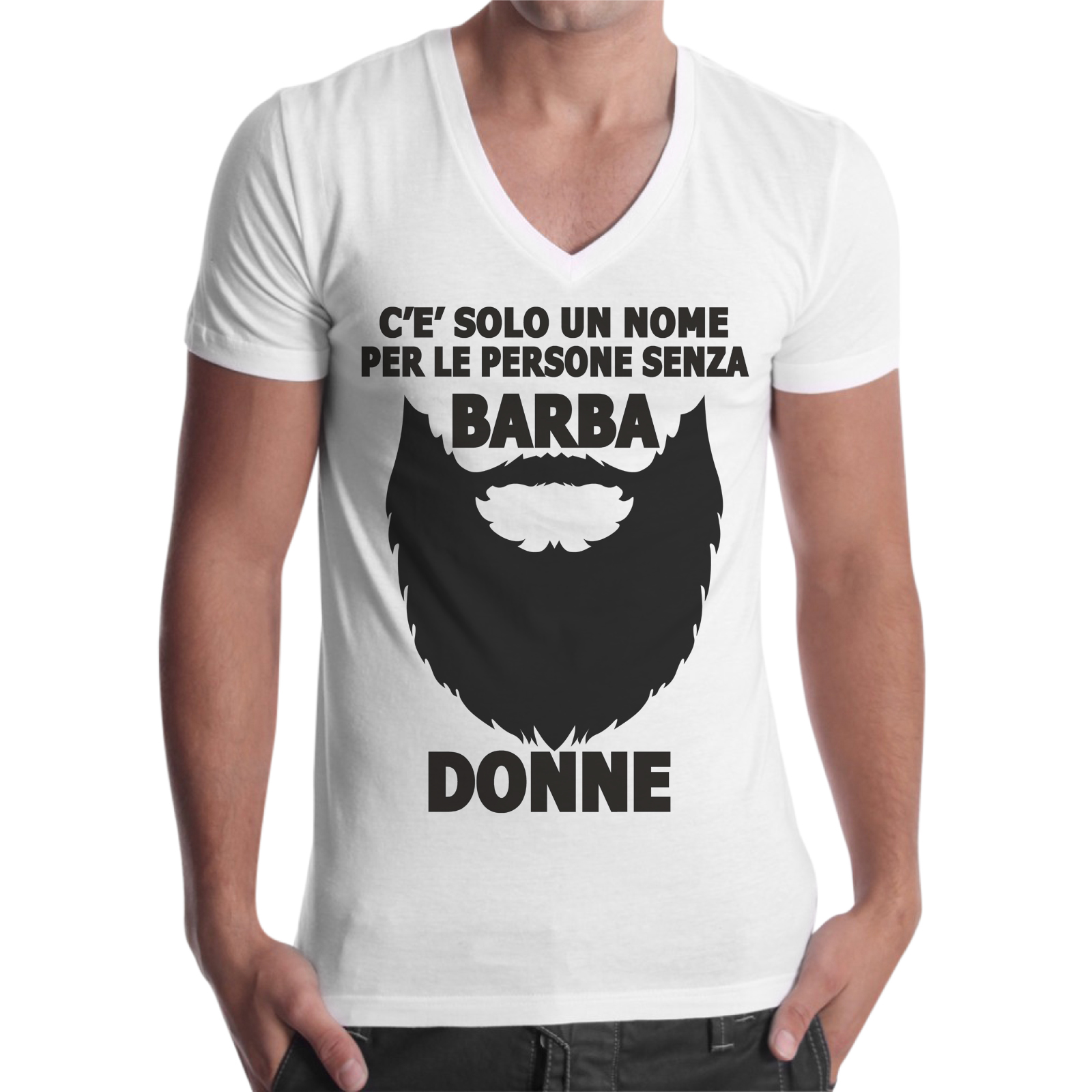 T-Shirt Uomo Scollo V SENZA BARBA