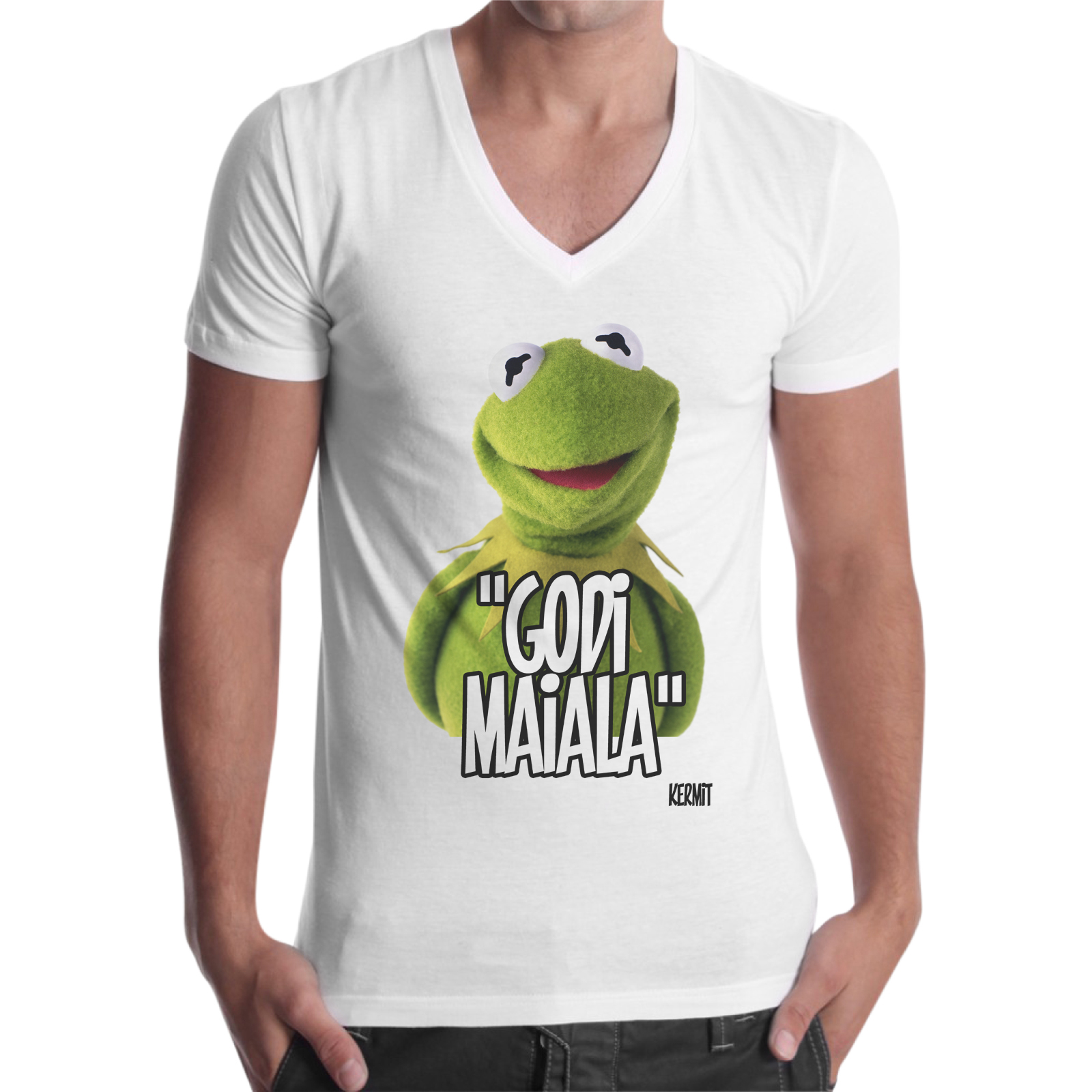 T-Shirt Uomo Scollo V GODI MAIALA