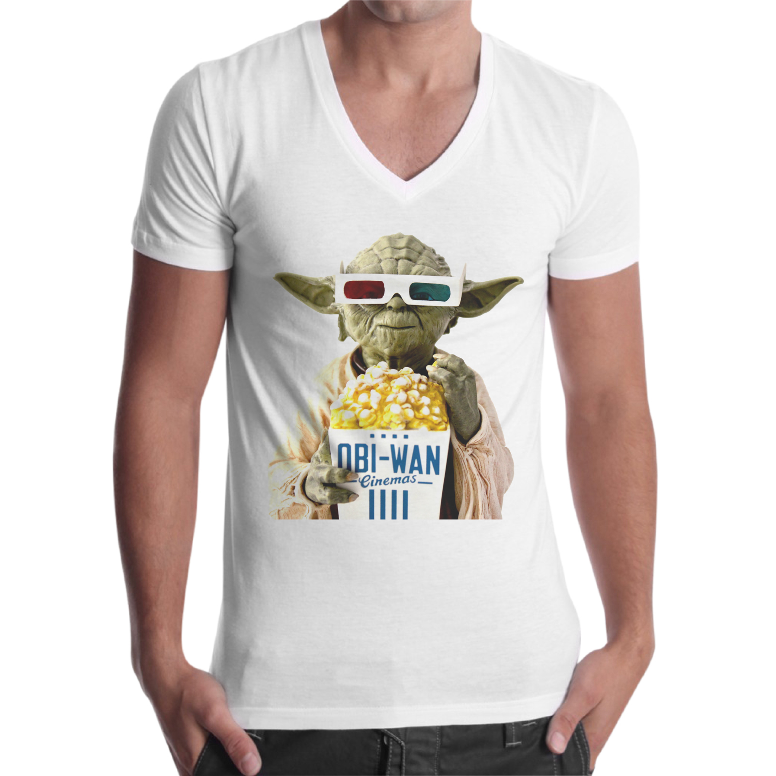 T-Shirt Uomo Scollo V OBI POP CORN