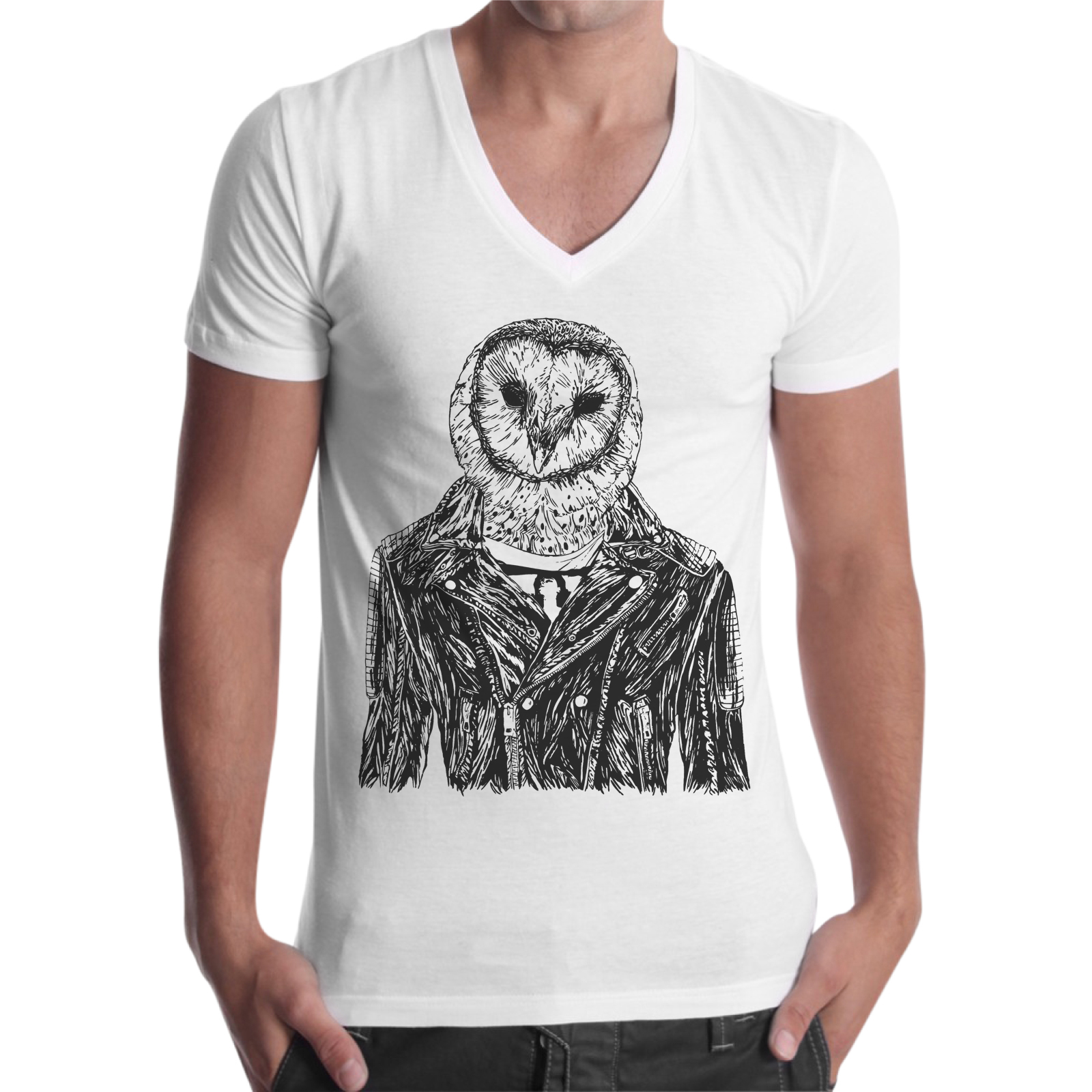 T-Shirt Uomo Scollo V OWL JACKET