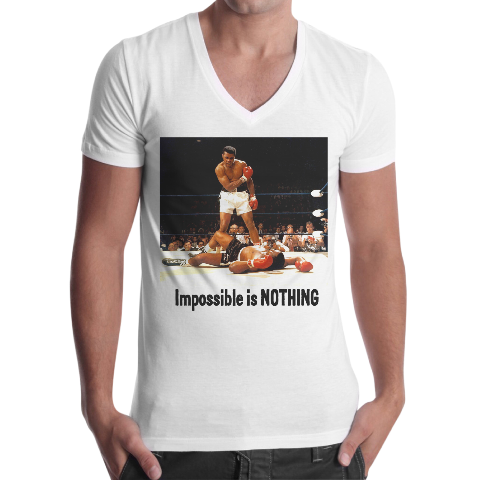T-Shirt Uomo Scollo V IMPOSSIBLE IS NOTHING 1
