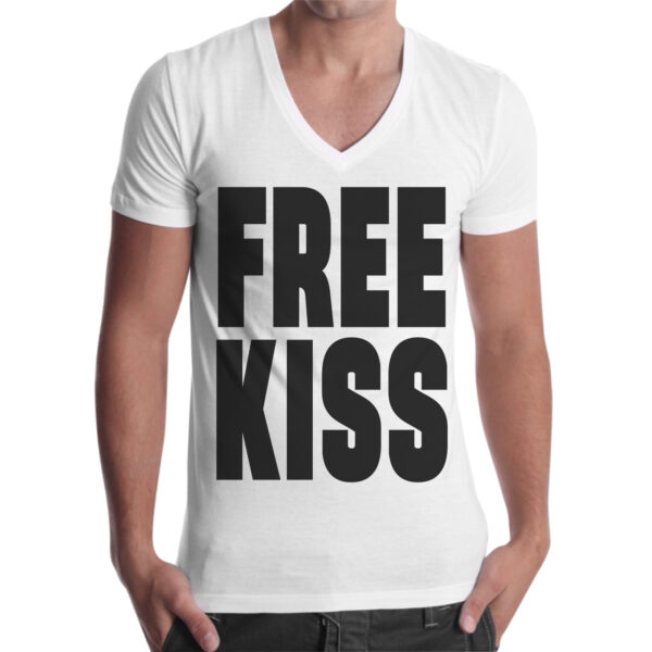 T-Shirt Uomo Scollo V FREE KISS 1 T-Shirt Uomo Scollo V FREE KISS