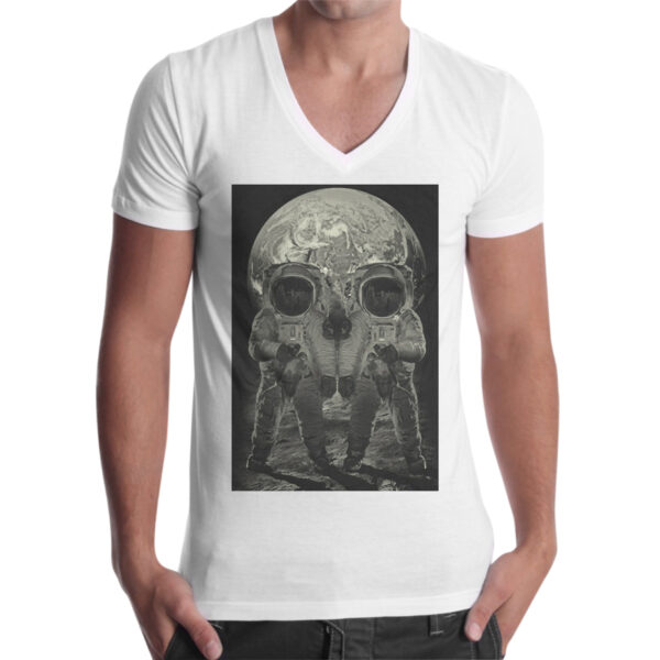 T-Shirt Uomo Scollo V MOON SKULL