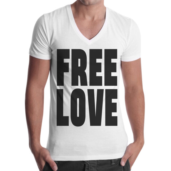 T-Shirt Uomo Scollo V FREE LOVE 1 T-Shirt Uomo Scollo V FREE LOVE