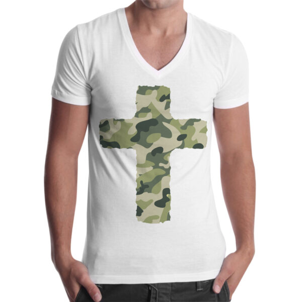 T-Shirt Uomo Scollo V CROCE MILITARE 1 T-Shirt Uomo Scollo V CROCE MILITARE