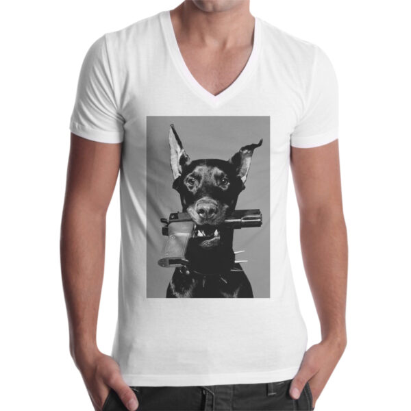 T-Shirt Uomo Scollo V DOG PISTOL 1 T-Shirt Uomo Scollo V DOG PISTOL