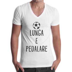 T-Shirt Uomo Scollo V PALLA LUNGA E PEDALARE