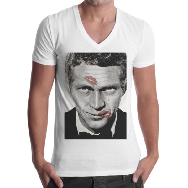 T-Shirt Uomo Scollo V STEVE RED KISS