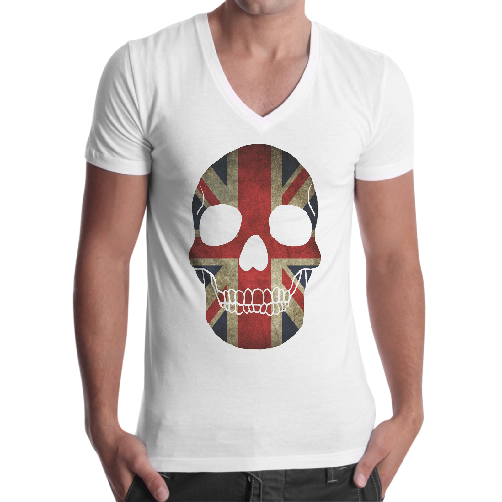 T-Shirt Uomo Scollo V TESCHIO FASHION UK 1