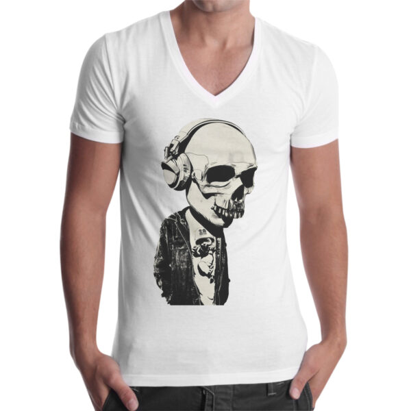 T-Shirt Uomo Scollo V TESCHIO CUFFIE 1 T-Shirt Uomo Scollo V TESCHIO CUFFIE