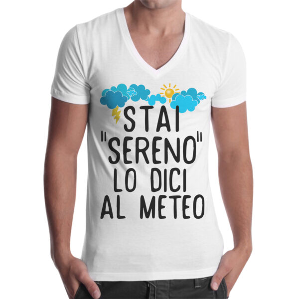 T-Shirt Uomo Scollo V STAI SERENO