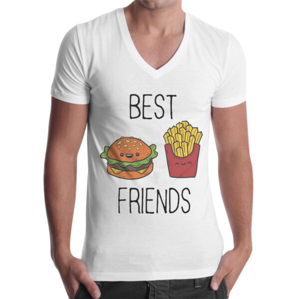 T-Shirt Uomo Scollo V BEST FRIENDS MENU