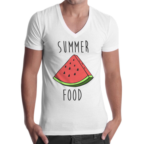 T-Shirt Uomo Scollo V SUMMER FOOD