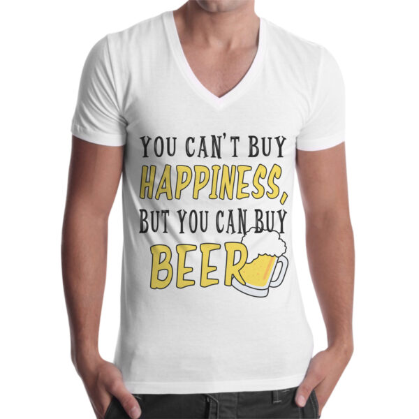 T-Shirt Uomo Scollo V CAN BUY BEER 1 T-Shirt Uomo Scollo V CAN BUY BEER