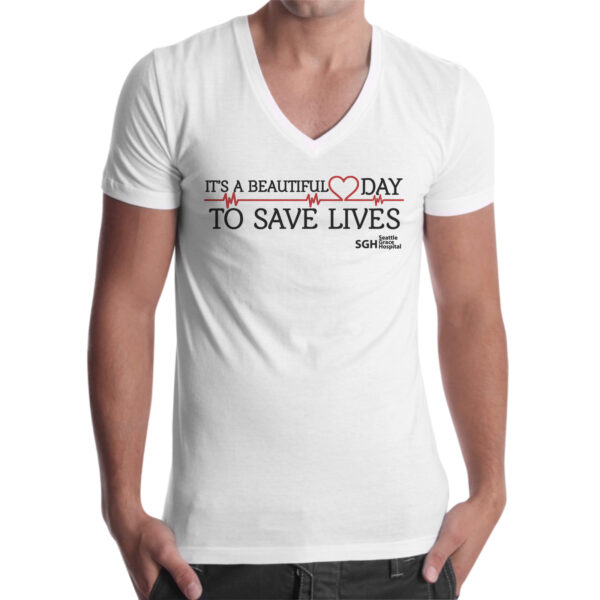 T-Shirt Uomo Scollo V BEUTIFUL DAY GREY'S ANATHOMY 1 T-Shirt Uomo Scollo V BEUTIFUL DAY GREY'S ANATHOMY