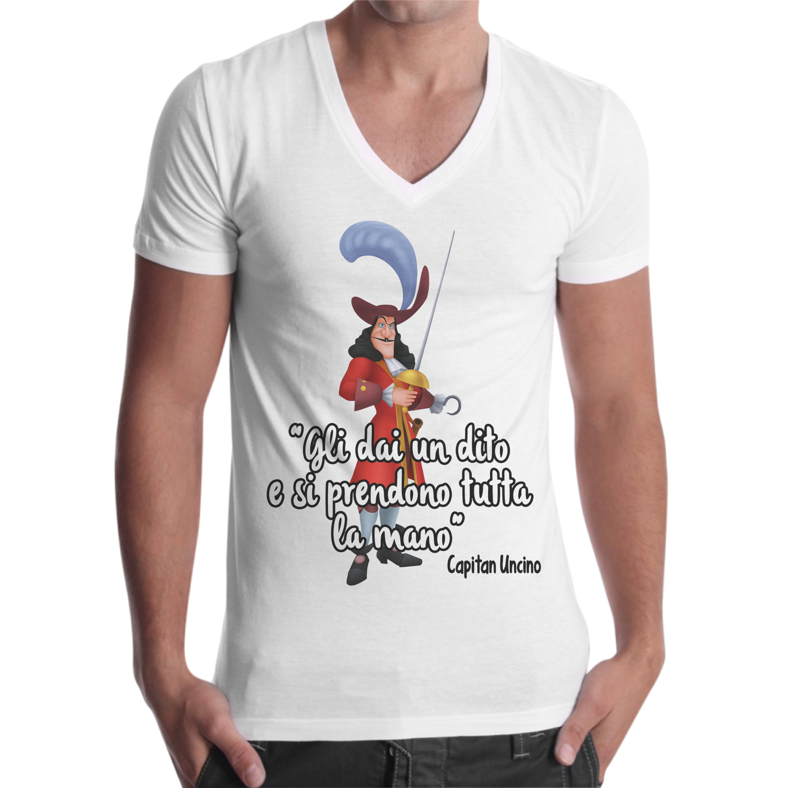T-Shirt Uomo Scollo V SI PRENDONO LA MANO