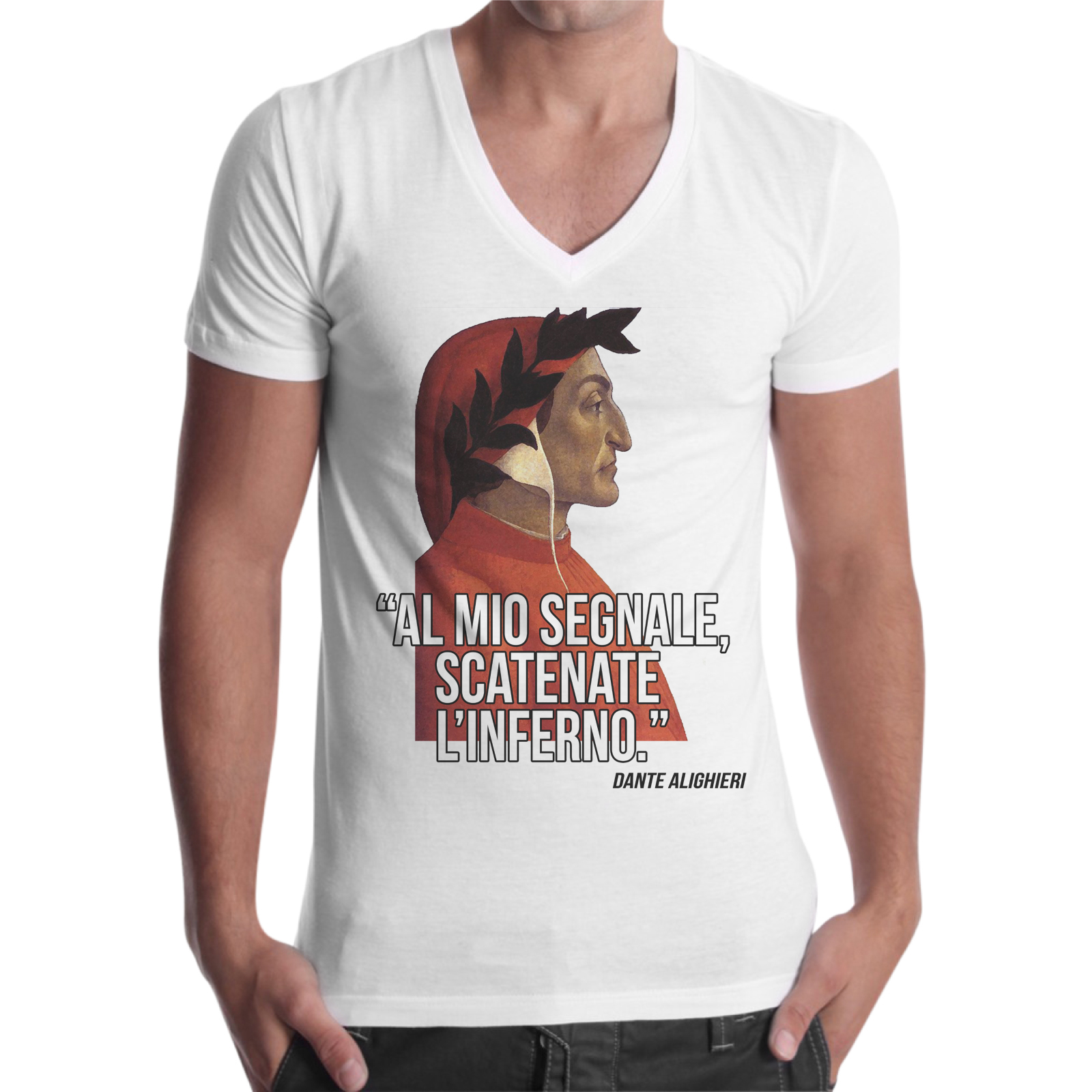 T-Shirt Uomo Scollo V SCATENATE L'INFERNO
