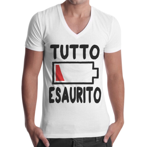 T-Shirt Uomo Scollo V TUTTO ESAURITO