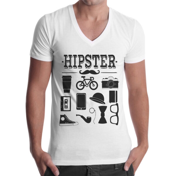 T-Shirt Uomo Scollo V HIPSTER GADGET 1 T-Shirt Uomo Scollo V HIPSTER GADGET