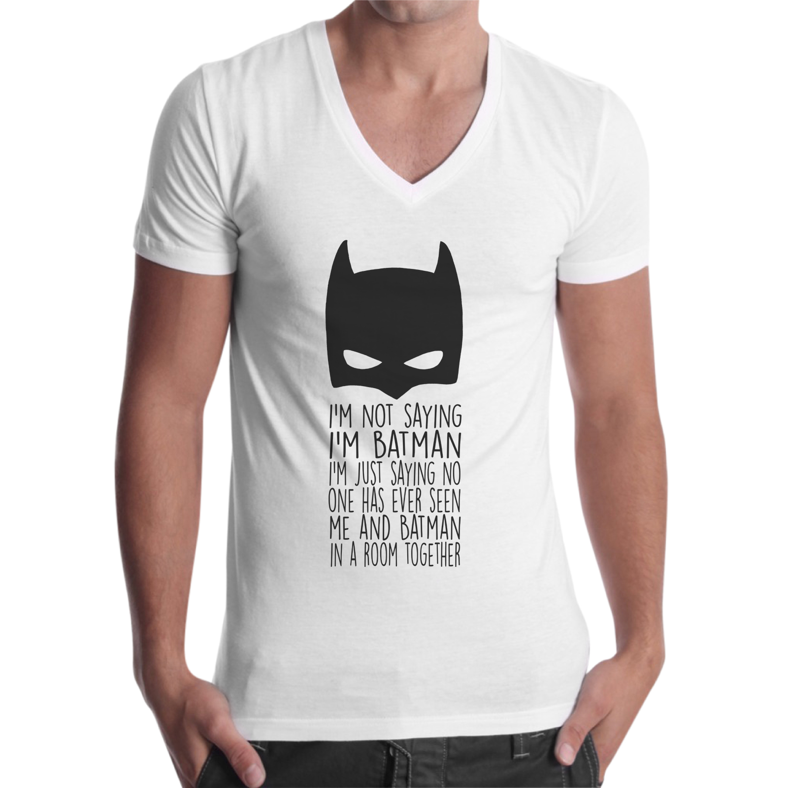 T-Shirt Uomo Scollo V SAYING BATMAN