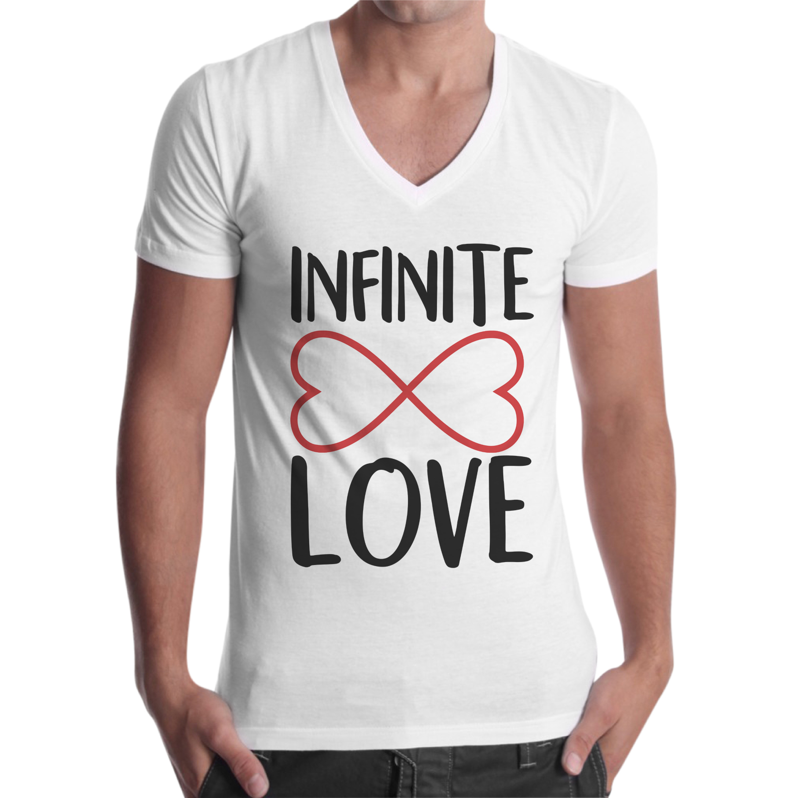 T-Shirt Uomo Scollo V INFINITE LOVE
