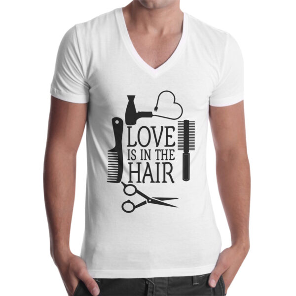 T-Shirt Uomo Scollo V LOVE IN THE HAIR